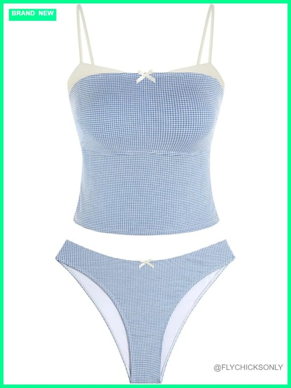 Tankini Swimsuits for Women Retro Y2K High Cut Two Piece Bathing Suit with
